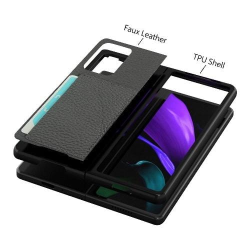 Leather Series Case for Samsung Galaxy Z Fold2 5G (Fold 2 - Gray - Zerodamage Sahara Case LLC - Little Red General Store